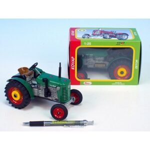Kovap Traktor Zetor 25A zelený na klíček kov 15cm 1:25 v krabičce Kovap