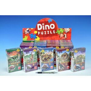 Dino Puzzle Dinosauři 23,5x21,5cm 60 dílků + figurka asst 6 druhů v krabičce 24ks v boxu