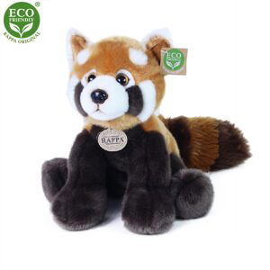 RAPPA Plyšová panda červená stojící 30 cm ECO-FRIENDLY