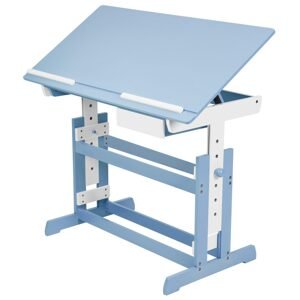 tectake 400926 psací stůl výškově nastavitelný 109x55x63-94 cm - modrá - modrá