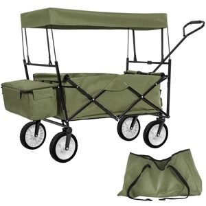 tectake 402316 skládací ruční vozík s taškou, nosnost 80 kg - zelená - zelená
