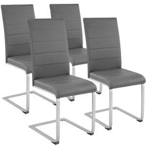 tectake 402553 4 houpací židle, umělá kůže - šedá - šedá