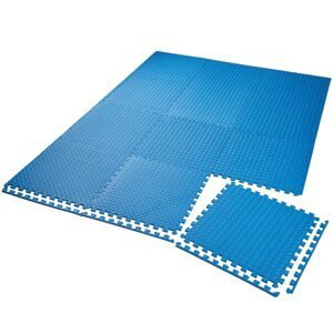 tectake 402654 podlahová ochranná rohož 12 ks - modrá - modrá