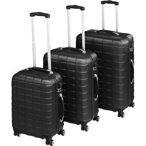 tectake 402669 3 cestovní kufry na kolečkách - černá - černá