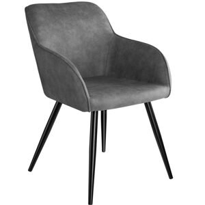 tectake 403666 židle marilyn stoff - šedo - černá - šedo - černá