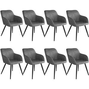 tectake 404065 8 židle marilyn stoff - šedo - černá - šedo - černá