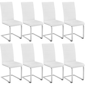 tectake 404127 8 houpací židle, umělá kůže - bílá - bílá