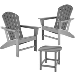 tectake 404653 2 zahradní židle janis se stolem - světle šedá - světle šedá