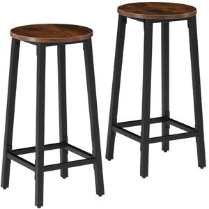 tectake 404332 2 barové židle corby - Industriální dřevo tmavé, rustikální - Industriální dřevo tmavé