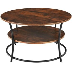 tectake 404447 konferenční stolek cromford 80x46cm - Industriální dřevo tmavé, rustikální - Industriální dřevo tmavé
