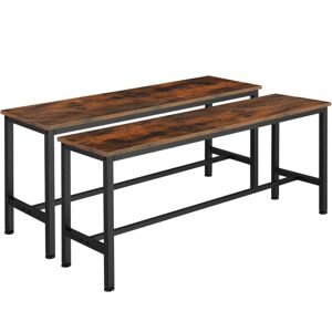 tectake 404547 2 lavičky fairfield - Industriální dřevo tmavé, rustikální - Industriální dřevo tmavé