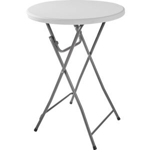 tectake 402758 barový stolek skládací ocelový ø80cm - bílá bílá ocel