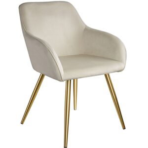 tectake 403650 židle marilyn sametový vzhled zlatá - krémová/zlatá - krémová/zlatá