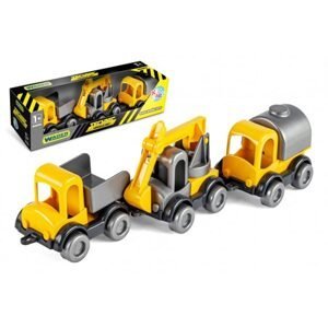 WADER Auto stavební Kid Cars 3ks plast 10cm v krabičce 30x8x10cm 12m+ Wader