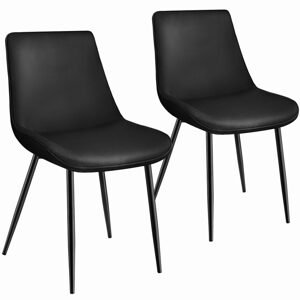 tectake 404921 sada 2 židlí monroe v sametovém vzhledu - černá - černá