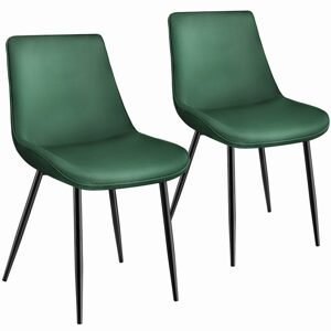 tectake 404921 sada 2 židlí monroe v sametovém vzhledu - tmavě zelená - tmavě zelená