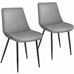 tectake 404921 sada 2 židlí monroe v sametovém vzhledu - šedá - šedá