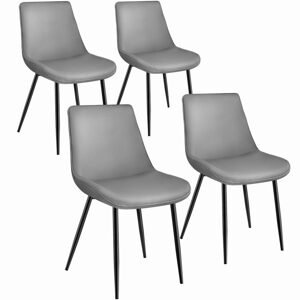 tectake 404930 sada 4 židlí monroe v sametovém vzhledu - šedá - šedá