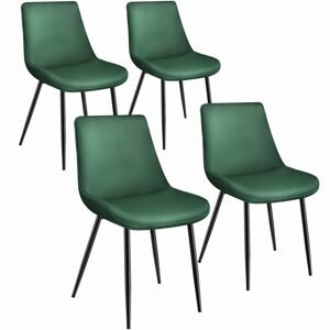 tectake 404930 sada 4 židlí monroe v sametovém vzhledu - tmavě zelená - tmavě zelená