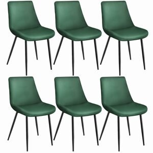 tectake 404931 sada 6 ks židlí monroe v sametovém vzhledu - tmavě zelená - tmavě zelená