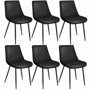 tectake 404931 sada 6 ks židlí monroe v sametovém vzhledu - černá - černá