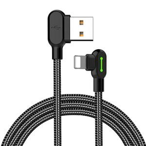 Mcdodo Úhlový kabel USB Lightning Mcdodo CA-4674 LED, 0,5 m (černý)