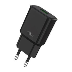 XO Nástěnná nabíječka XO L92D, 1x USB, 18 W, QC 3.0 (černá)
