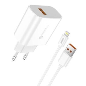 Foneng Rychlonabíječka Foneng 1x USB QC3.0 EU46 + kabel USB Lightning