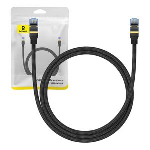 Baseus Opletený síťový kabel cat.7 Baseus Ethernet RJ45, 10Gbps, 1m (černý)