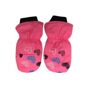 Holidaysport Dětské zimní rukavice palčáky C12-2 Srdíčka růžová 2-4 roky