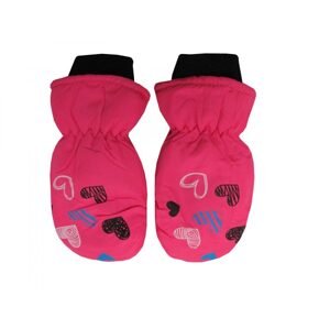 Holidaysport Dětské zimní rukavice palčáky C12-3 Srdíčka růžová 2-4 roky
