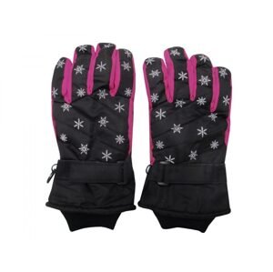 Holidaysport Juniorské zimní lyžařské rukavice C04 černá+růžová