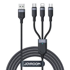 Joyroom Kabel USB Multi-Use Joyroom S-1T3018A18 3w1 / 3,5A / 0,3m (černý)