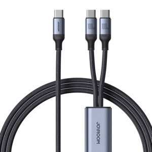 Joyroom Kabel Speedy USB-C na 2x USB-C Joyroom SA21-1T2/ 100W / 1,5m (černý)