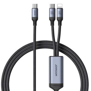 Joyroom Kabel Speedy USB-C do USB-C + Lightning Joyroom SA21-1T2/ 100W / 1,5m (černý)