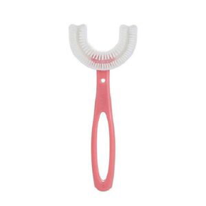 Zubní kartáček pro děti 6-12let ve tvaru U - růžový