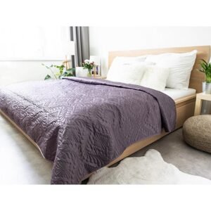 Luxusní přehoz na postel – tmavě fialový 220 × 240 cm