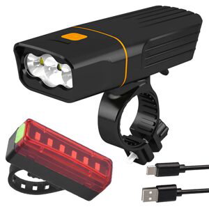 Verk Group Kolo LED Světla Přední a Zadní s USB Nabíjením 11cm x 2.5cm x 4.5cm/6.5cm x 2cm x 3cm