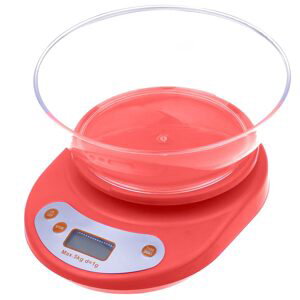 Verk Group Elektronická kuchyňská váha s LCD displejem, červená