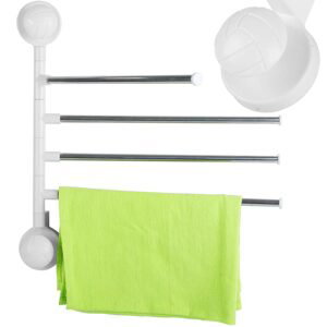 Verk Group Věšák na ručníky do koupelny, otočný, 4 ramena, bílý, 35.5cm