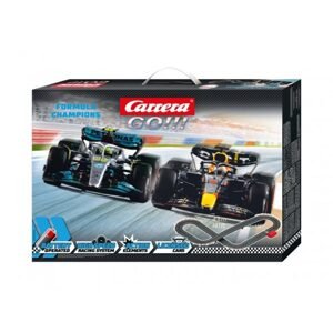 Conquest Autodráha Carrera GO!!! 63518 F1 4,3m + 2 auta na baterie v krabici 54x36x7cm