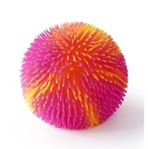 Mac Toys SPORTO Střapatý duhový míč se světlem - oranžovo růžový