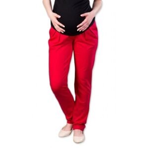 Gregx Těhotenské kalhoty/tepláky Gregx, Awan s kapsami - červené, XS