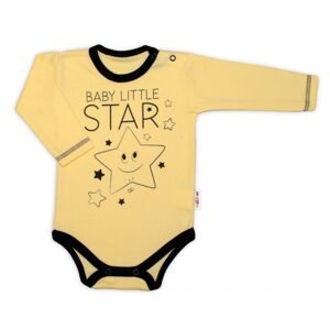 Baby Nellys Body dlouhý rukáv, žluté, Baby Little Star - 62 (2-3m)