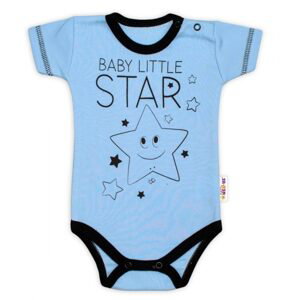 Baby Nellys Body krátký rukáv Baby Nellys, Baby Little Star - modré, vel. 56