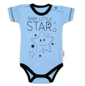 Baby Nellys Body krátký rukáv Baby Nellys, Baby Little Star - modré, vel. 56 - 56 (1-2m)