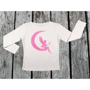 KIDSBEE Dívčí bavlněné tričko Fairy - bílé, vel. 98 - 98 (2-3r)