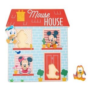 DISNEY Dřevěné Disney puzzle,domeček pro nejmenší Mickey a přátelé, 24 x 30 cm