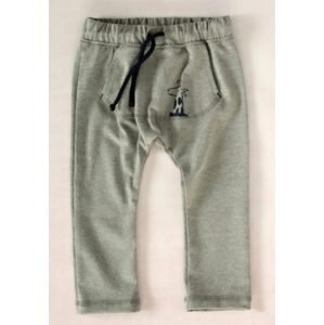K-Baby Stylové dětské kalhoty, tepláky s klokankovou kapsou - šedé - 62 (2-3m)