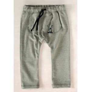 K-Baby Stylové dětské kalhoty, tepláky s klokankovou kapsou - šedé - 74 (6-9m)